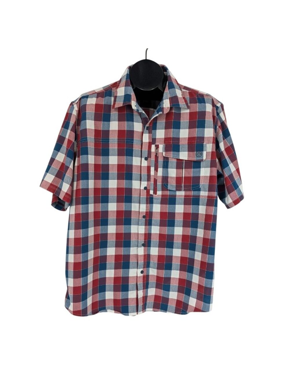 Wrangler ATG Check Plaid‎ Button Up Shirt Utility Gorpcore Outdoor Hiking XLarge